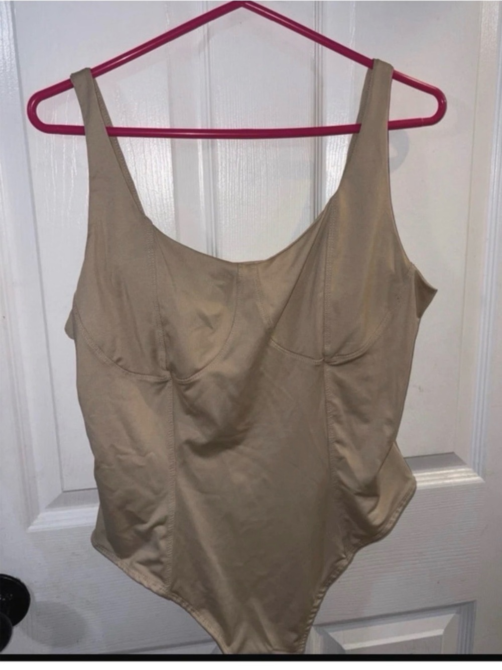 SO Beige Scoop Neck Bodysuit